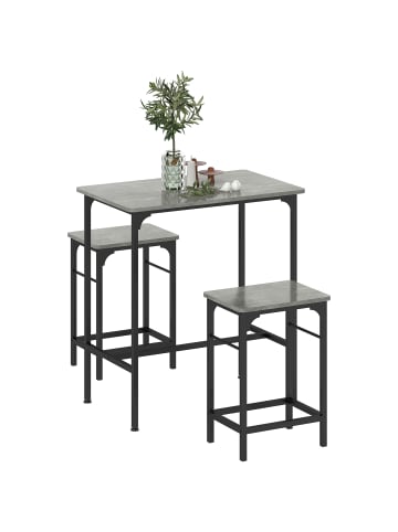 HOMCOM Bartisch Set in Grau 80L x 50B x 87H cm