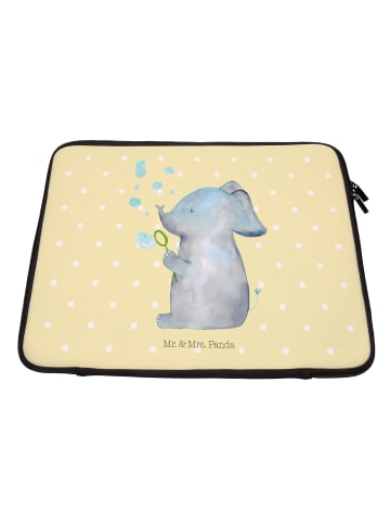 Mr. & Mrs. Panda Laptop Hülle Elefant Seifenblasen ohne Spruch in Gelb Pastell