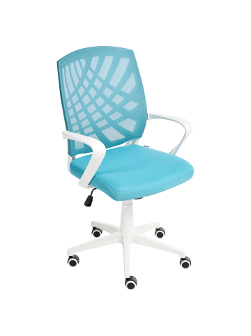Beliani Bürostuhl BONNY in Blau/Weiß - (W) 66 x (H) 97 x (L) 66 cm