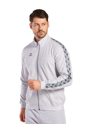 erima Herren Essential Team Tracktop Jacke in hellgrau melange/slate grey