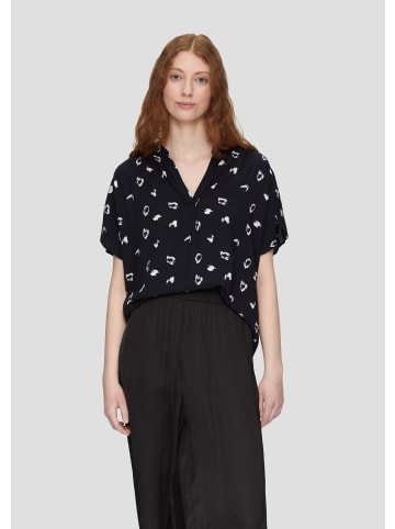 QS Bluse kurzarm in Schwarz