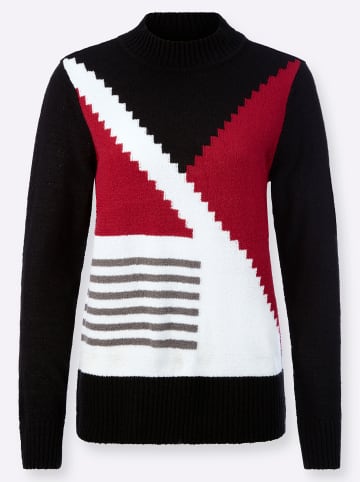 WITT WEIDEN Pullover in rot-schwarz-gemustert