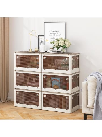 COSTWAY 132L Aufbewahrungsboxen mit Deckel in Weiß