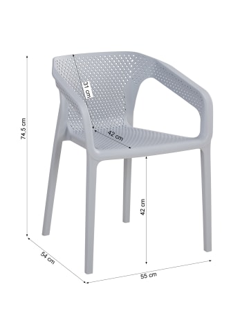 Homestyle4u Küchenstuhl 4er Set in Grau
