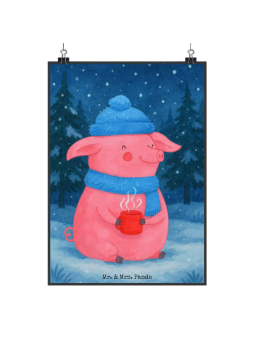 Mr. & Mrs. Panda Print Schweinchen Glühwein Design ohne Spruch in Weiß