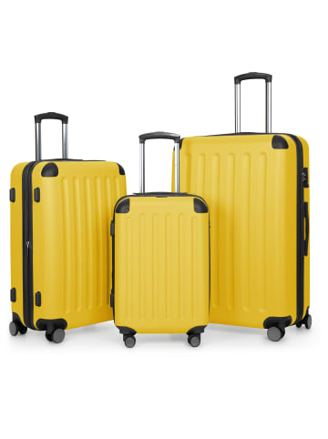 Hauptstadtkoffer Spree - 3er Koffer-Set Trolley Gepäckset, TSA, 4 Rollen (S, M & L) in Gelb