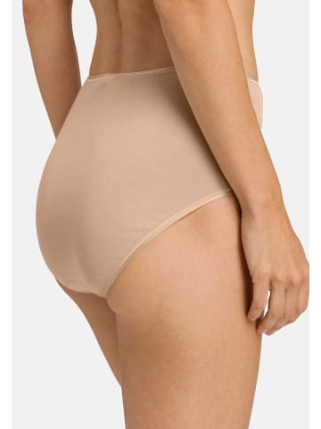 Hanro Maxi Slip Cotton Seamless in Schwarz / beige