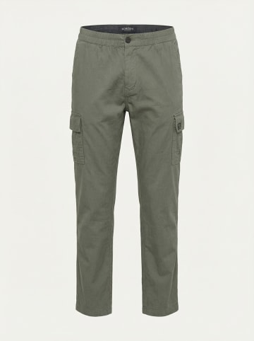 KOROSHI Baumwolle cargo relaxed farbe cargo in khaki