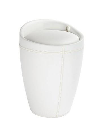 Wenko CANDY WHITE Hocker mit Ablagefach - Wäschekorb, 2 in 1 in Weiß, 36 x 51 x 36 cm