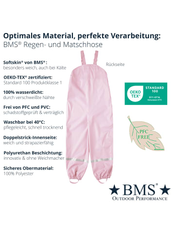 BMS Regenlatzhose 100% wasserdicht für Mädchen in rosa