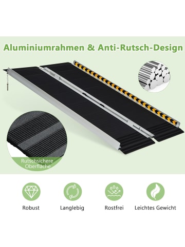 COSTWAY Rollstuhlrampe 122x74cm in Schwarz