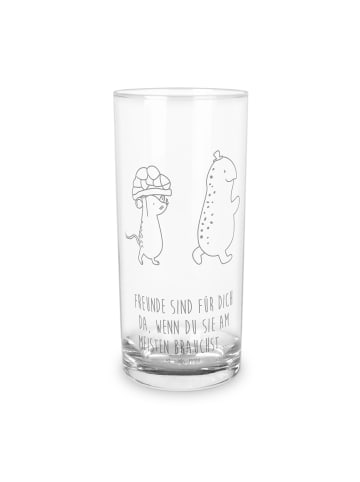 Mr. & Mrs. Panda Wasserglas Schildkröte Maus mit Spruch in Transparent