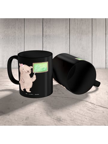 Mr. & Mrs. Panda Becher Mathematiklehrerin Herz ohne Spruch in Schwarz