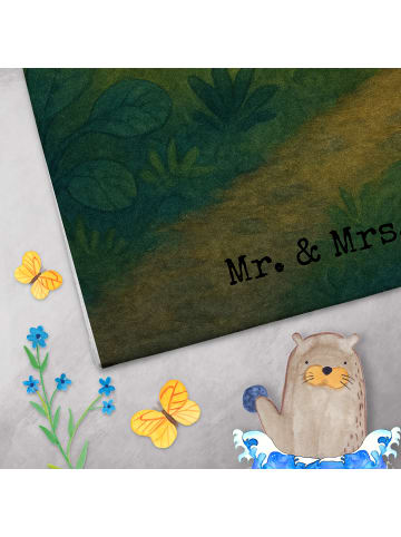 Mr. & Mrs. Panda Gästehandtuch Glühwürmchen Design ohne Spruch in Weiß