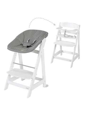 roba Treppenhochstuhl 'Born Up' Set 2in1 - 'Stone gesteppt' - mit Liegefunktion