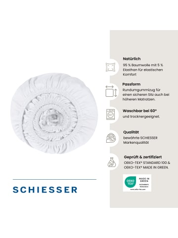 Schiesser Jersey-Elasthan-Spannbettlaken Flexi in Weiß