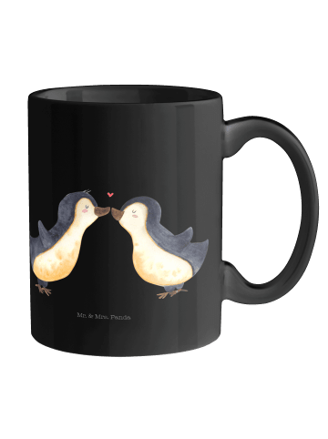 Mr. & Mrs. Panda Tasse mit Motiv Pinguin Liebe ohne Spruch in Schwarz