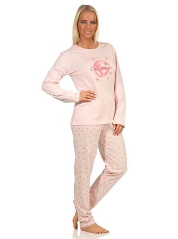 NORMANN langarm Pyjama Schlafanzug und allover Hose in blau