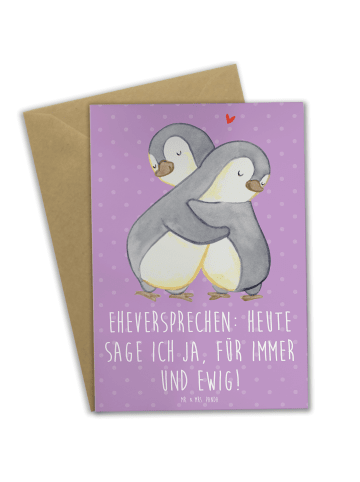 Mr. & Mrs. Panda Grußkarte Eheversprechen für immer mit Spruch in Lavendeltraum