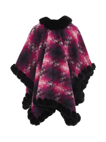 osha Damen Poncho in Pink Mehrfarbig