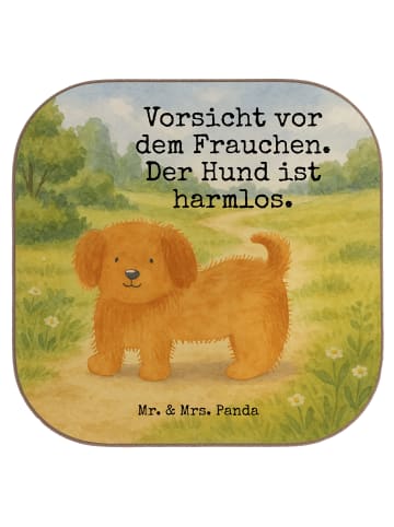 Mr. & Mrs. Panda Tassenuntersetzer Hund Flauschig Design mit Spruch in Weiß