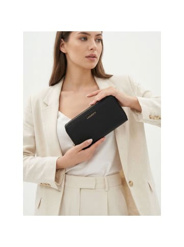 Lazarotti Bologna Leather XL Double Zip-Around Geldbörse RFID Leder 20 cm black