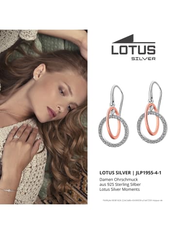 LOTUS silver Verbundene Kreise Ohrringe 925 Sterling Silber Ohrstecker