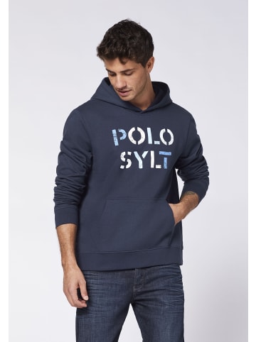 Polo Sylt Kapuzenpullover mit Logo in Used-Optik in Blau