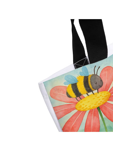 Mr. & Mrs. Panda Einkaufstasche Hummel Blume Design mit Spruch in Weiß