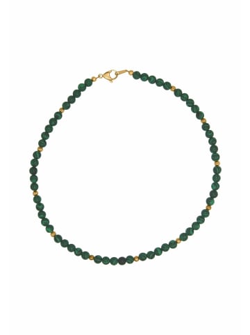Gemshine Kette ohne Anhänger MALACHIT in gold coloured
