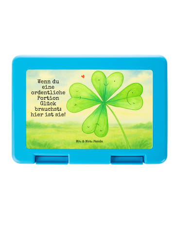 Mr. & Mrs. Panda Brotdose Blume Kleeblatt Design mit Spruch in Weiß