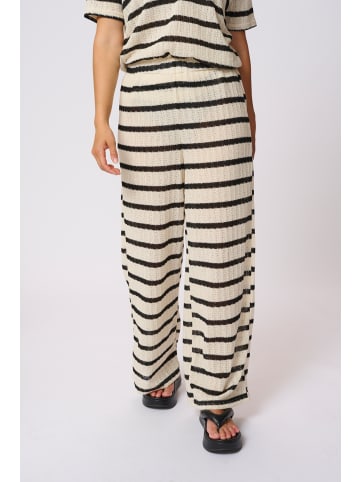 Kaffe Strickhose KAedith Loose fit in Turtledove / Black stripe