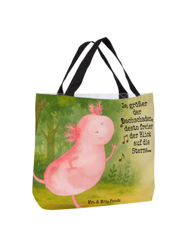 Mr. & Mrs. Panda Shopping Bag Axolotl Tanzen Design mit Spruch in Weiß