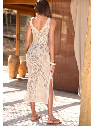 LASCANA Strickkleid in beige-goldfarben