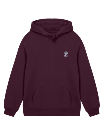 F4NT4STIC Hoodie Smiley Icon Split Wordmark light Bestickt in maroon