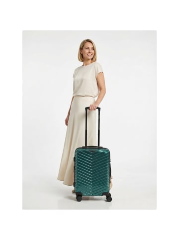 Redolz Essentials 18 4 Rollen Kabinentrolley 55 cm mit Dehnfalte Metallic-Green Shiny