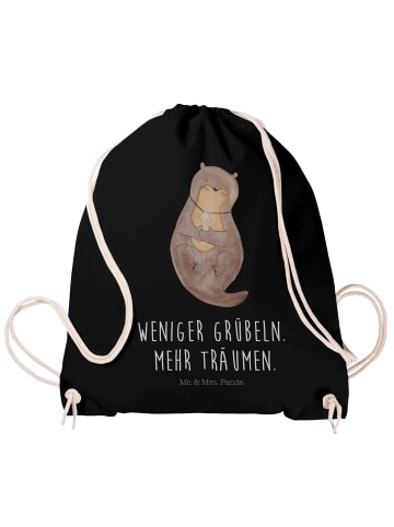 Mr. & Mrs. Panda Jutebeutel Otter Muschel mit Spruch in Schwarz