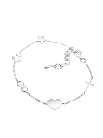Elli Armband 925 Sterling Silber Anker, Herz, Infinity, Kreuz, Sterne, Stern in Silber