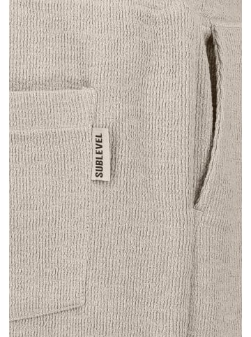 Sublevel Lässige Strickshorts Kordelzug Seitentaschen in Beige-2