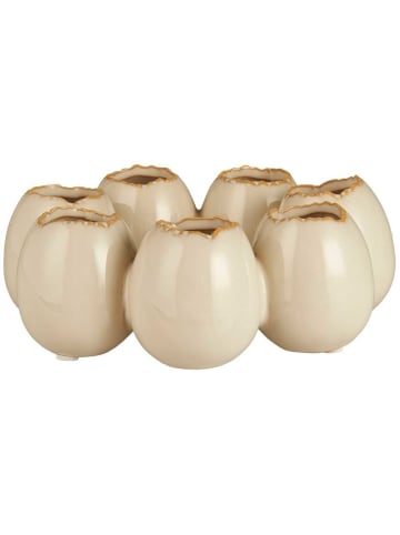 IB Laursen Vase EIFÖRMIG Weiß 7 Vasen im Kreis 19x6 cm