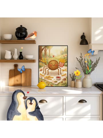 Mr. & Mrs. Panda Bild Spinne Agathe Pommes Design ohne Spruch in Weiß