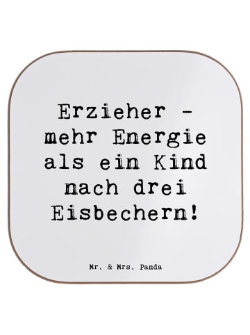 Mr. & Mrs. Panda Untersetzer für Gläser Spruch Erzieher Energie ... in Weiß