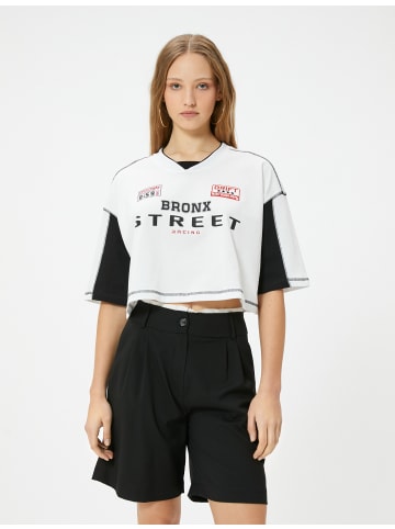 KOTON T-shirt in Ekru