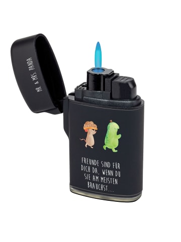 Mr. & Mrs. Panda Feuerzeug Schildkröte Maus mit Spruch in Schwarz