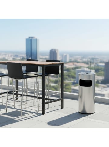 relaxdays Standaschenbecher in Silber – (H)60,5 x Ø24 cm