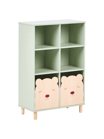 Beliani Bücherregal NOBBY in Grün/Braun - (W) 60 x (H) 90 x (L) 30 cm