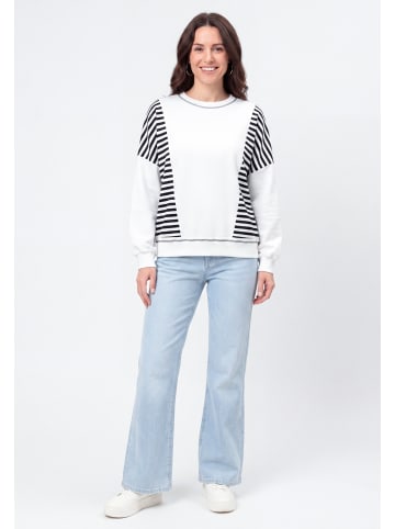 usha BLUE LABEL Women Sweatshirt in White Stripes