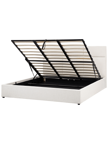 Beliani Doppelbett LAGORD in Weiß/Schwarz - (W) 180 x (H) 84 x (L) 214 cm