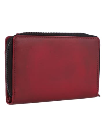 Greenburry Destressed Geldbörse RFID Schutz Leder 13.5 cm in deep red