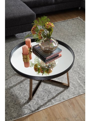 KADIMA DESIGN Couchtisch | Spiegelglas, ø78cm, Dunkelgold, Luxus